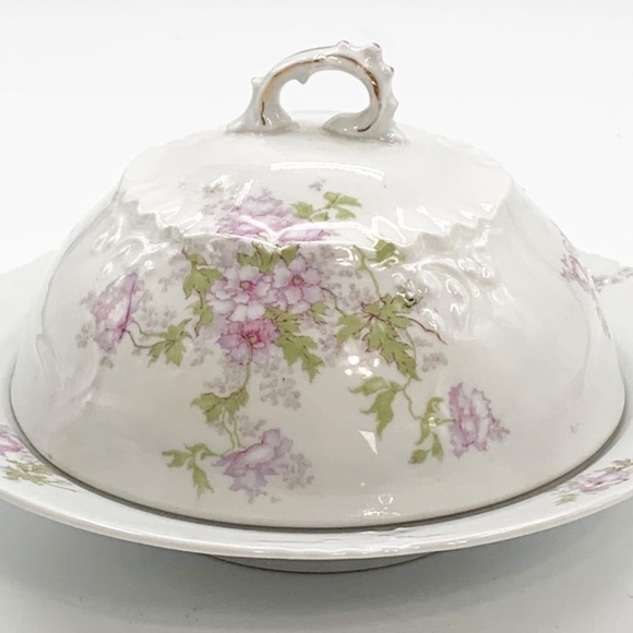 Vintage Habsburg Austria China Covered Butter Dish